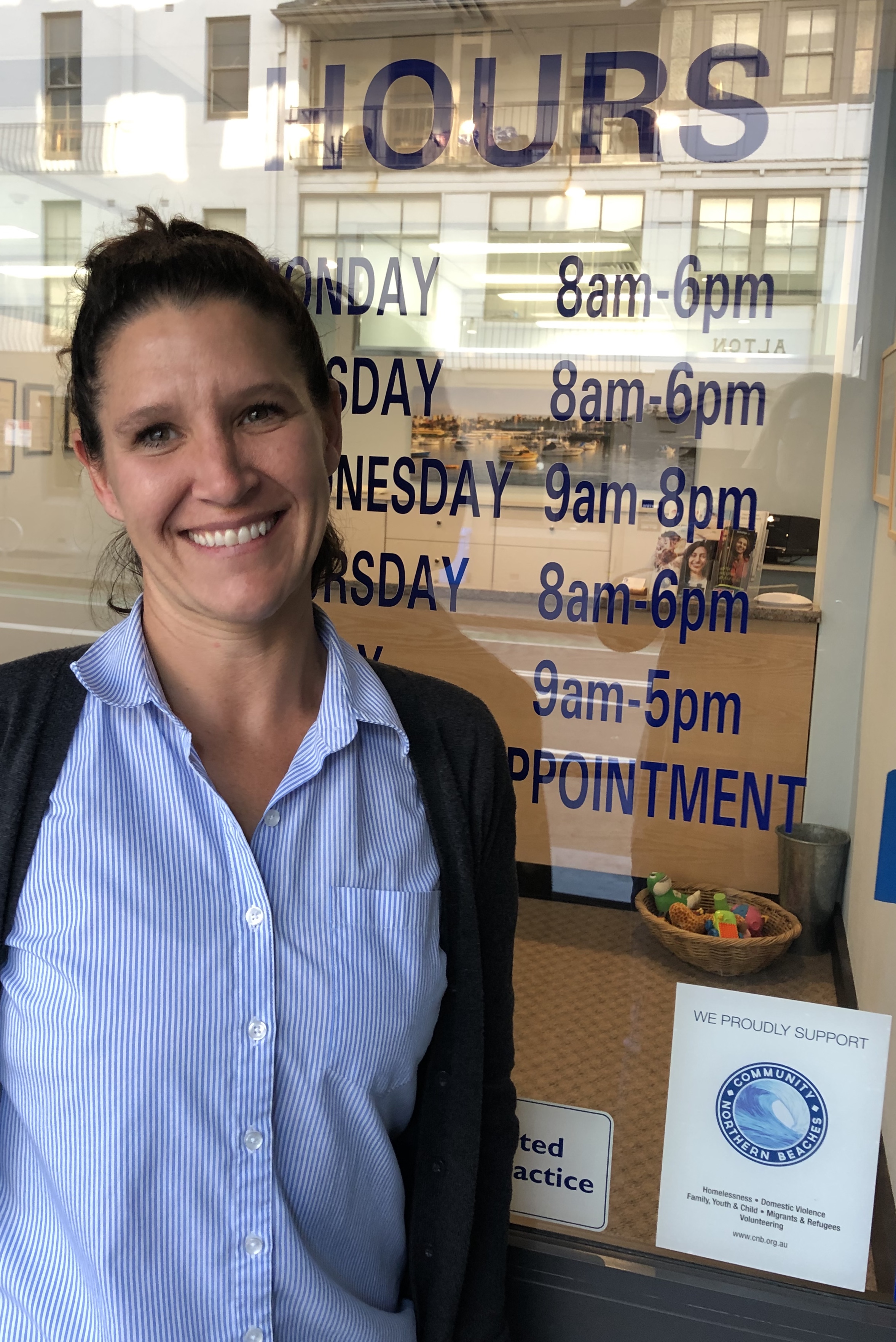 GEOFF THOMAS DENTAL Here's Courtney from Geoff Thomas Dental in Manly, who didn't hesitate when asked if we could put up our supporter sticker on their front door. Thanks to their generosity we have been able to help a couple of our clients survivinâ€¦